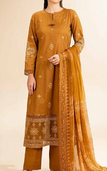 Nishat Dull Orange Cambric Suit | Pakistani Lawn Dress in USA- Image 1