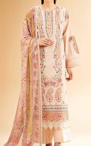Nishat Beige Cambric Suit | Pakistani Lawn Dress in USA- Image 1