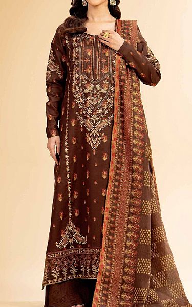 Nishat Brown Lawn Suit | Pakistani Lawn Dress in USA- Image 1