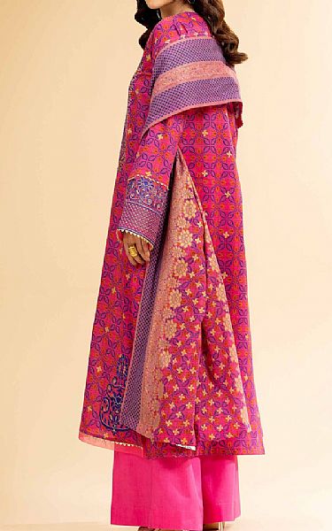 Nishat Bright Pink Lawn Suit | Pakistani Lawn Dress in USA- Image 2