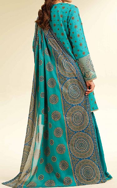 Nishat Teal Lawn Suit | Pakistani Lawn Dress in USA- Image 2
