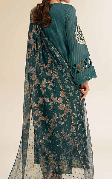 Nishat Teal Lawn Suit | Pakistani Lawn Dress in USA- Image 2