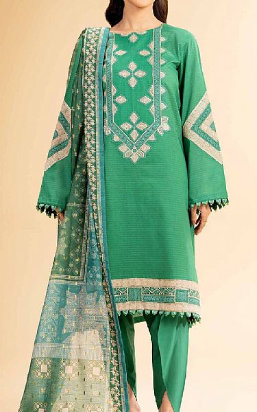 Nishat Green Lawn Suit | Pakistani Lawn Dress in USA- Image 1