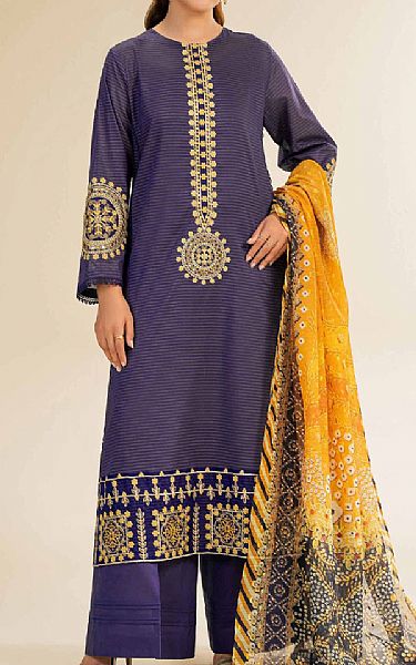 Nishat Purple Lawn Suit | Pakistani Lawn Dress in USA- Image 1