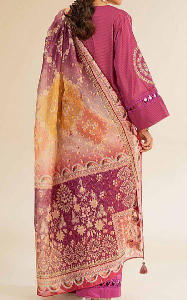 Nishat Raspberry Pink Lawn Suit | Pakistani Lawn Dress in USA- Image 2