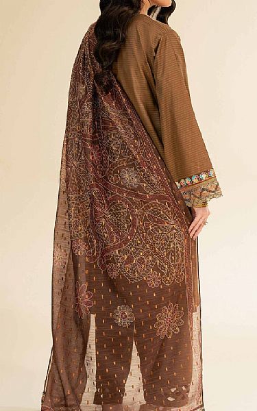 Nishat Clay Brown Lawn Suit | Pakistani Lawn Dress in USA- Image 2