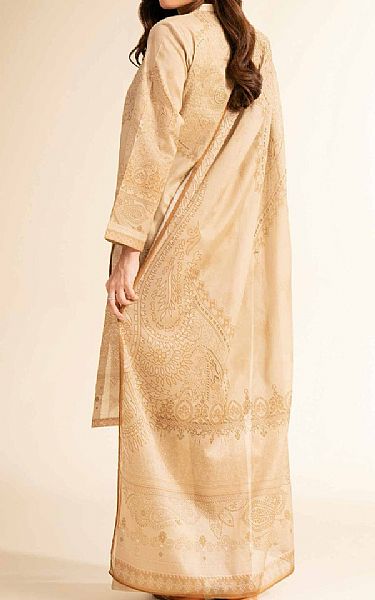Nishat Beige Cambric Suit | Pakistani Lawn Dress in USA- Image 2