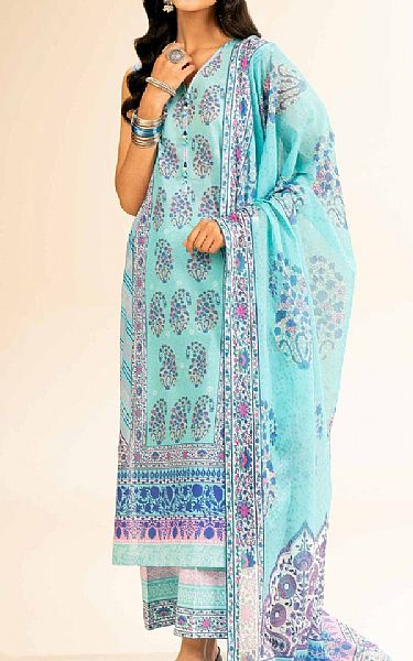 Nishat Aqua Cambric Suit | Pakistani Lawn Dress in USA- Image 1