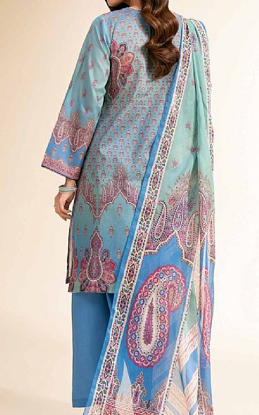 Nishat Blue Cambric Suit | Pakistani Lawn Dress in USA- Image 1