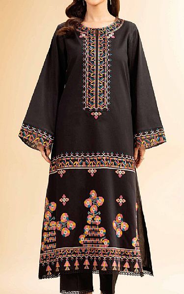 Nishat Black Cambric Suit (2 pcs) | Pakistani Lawn Dress in USA- Image 1