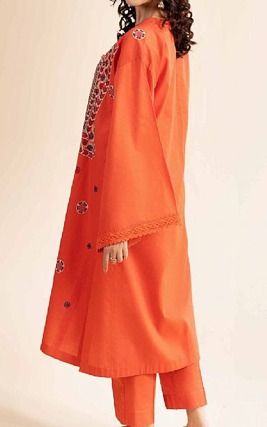 Nishat Sun__Orange Dobby Suit (2 pcs) | Pakistani Winter Dresses in USA- Image 2