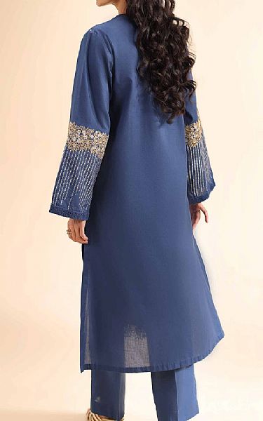 Nishat Dusky Blue Dobby Suit (2 pcs) | Pakistani Winter Dresses in USA- Image 2