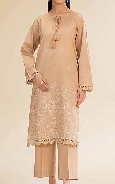 Nishat Tan Cambric Suit (2 pcs) | Pakistani Lawn Dress in USA- Image 1