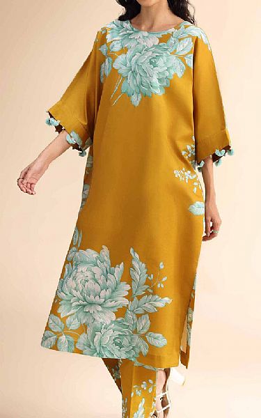 Nishat Mustard Cambric Suit (2 pcs) | Pakistani Lawn Dress in USA- Image 1
