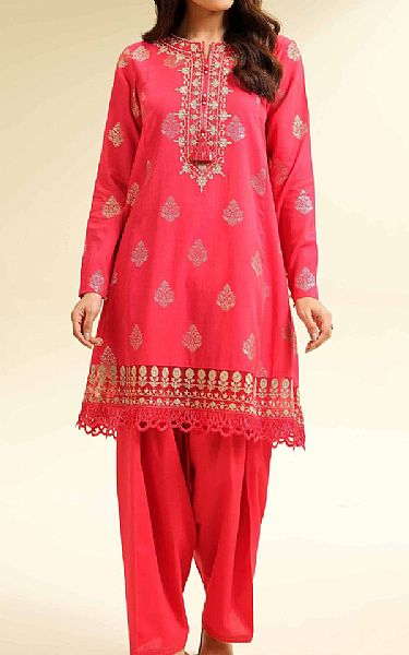 Nishat Radical Red Jacquard Suit (2 pcs) | Pakistani Lawn Dress in USA- Image 1
