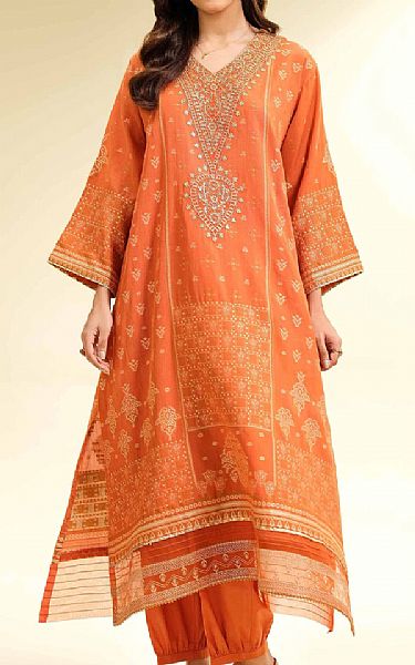 Nishat Burning Orange Jacquard Suit (2 pcs) | Pakistani Lawn Dress in USA- Image 1