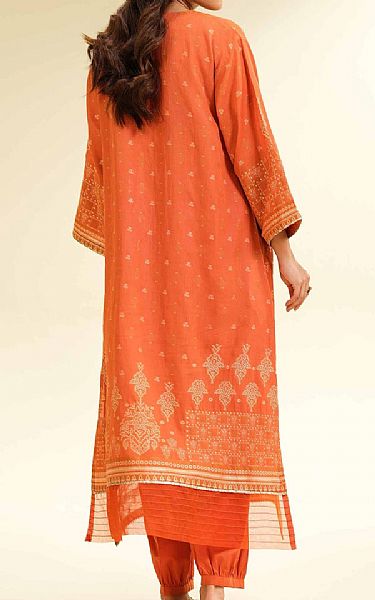 Nishat Burning Orange Jacquard Suit (2 pcs) | Pakistani Lawn Dress in USA- Image 2