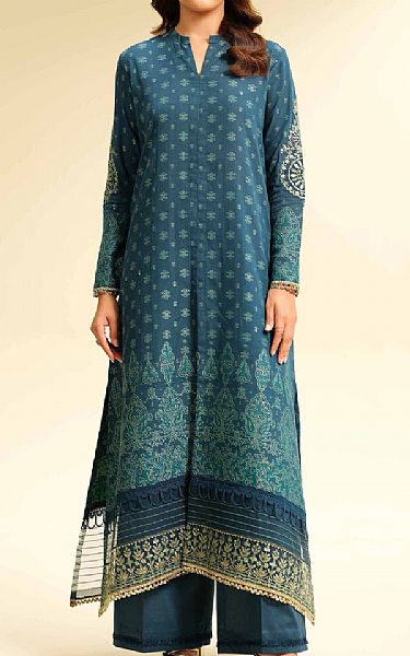 Nishat Blue Bayoux Jacquard Suit (2 pcs) | Pakistani Lawn Dress in USA- Image 1