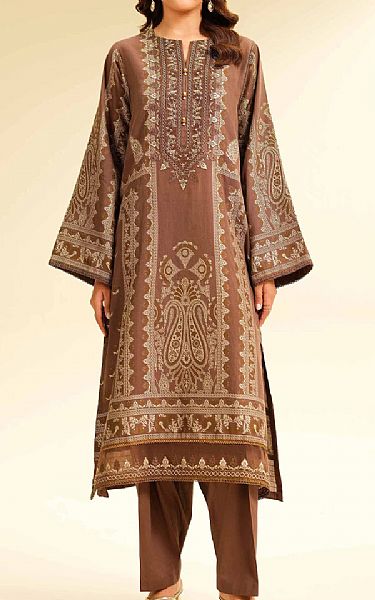 Nishat Brown Jacquard Suit (2 pcs) | Pakistani Lawn Dress in USA- Image 1