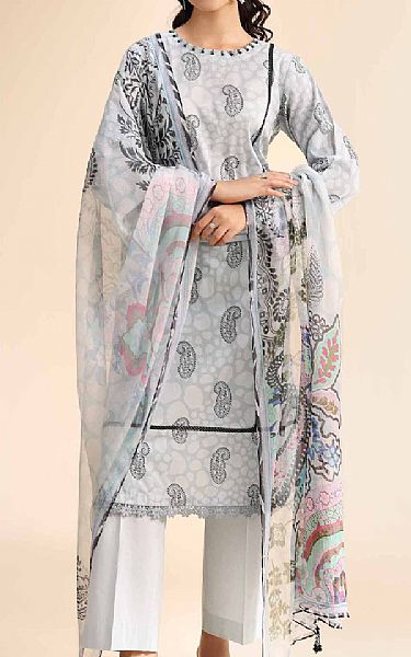 Nishat Light Grey Cambric Suit (2 pcs) | Pakistani Lawn Dress in USA- Image 1