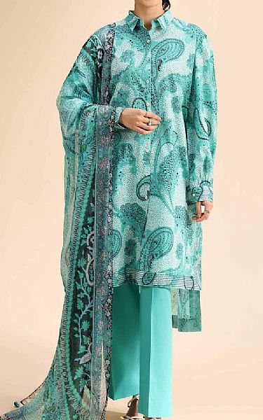 Nishat Aqua Cambric Suit (2 pcs) | Pakistani Lawn Dress in USA- Image 1