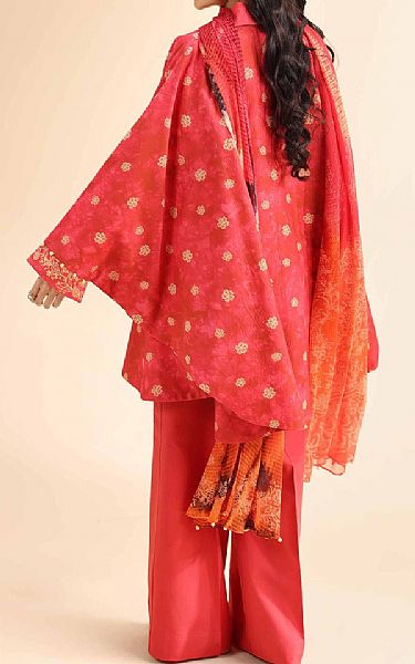 Nishat Coral Red Cambric Suit (2 pcs) | Pakistani Lawn Dress in USA- Image 2
