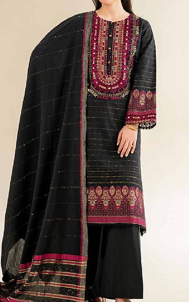 Nishat Black Jacquard Suit | Pakistani Lawn Dress in USA- Image 1