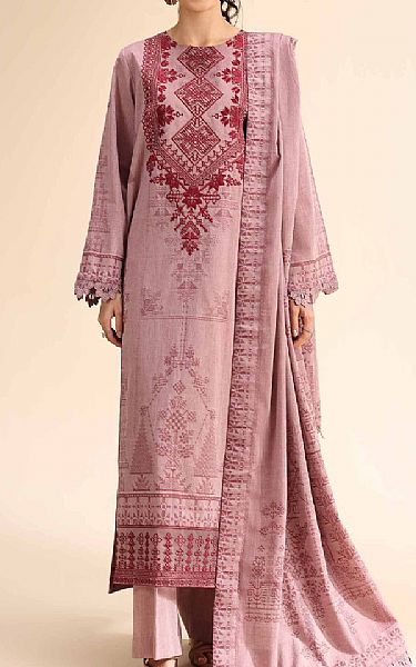 Nishat Cavern Pink Jacquard Suit | Pakistani Lawn Dress in USA- Image 1