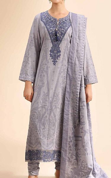 Nishat Grey Jacquard Suit | Pakistani Lawn Dress in USA- Image 1