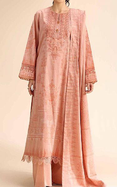 Nishat Peach Jacquard Suit | Pakistani Lawn Dress in USA- Image 1