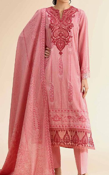 Nishat Flamingo Pink Jacquard Suit | Pakistani Lawn Dress in USA- Image 1