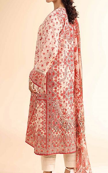Nishat Red/Pale Pink Cambric Suit | Pakistani Lawn Dress in USA- Image 2