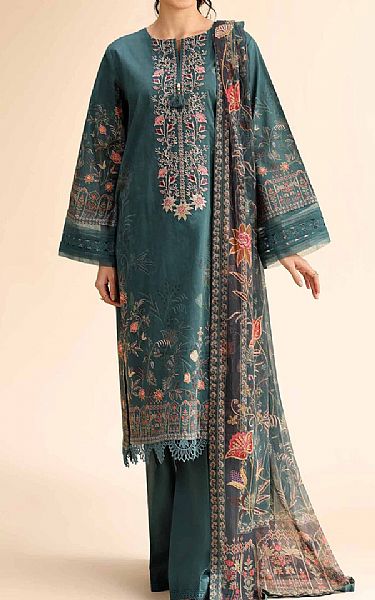 Nishat Mineral Green Cambric Suit | Pakistani Lawn Dress in USA- Image 1