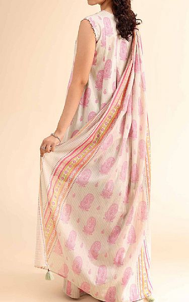 Nishat Light Grey/Pink Cambric Suit | Pakistani Lawn Dress in USA- Image 2