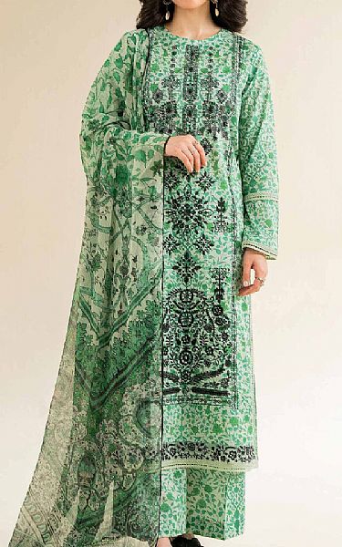 Nishat Off White/Green Cambric Suit | Pakistani Lawn Dress in USA- Image 1