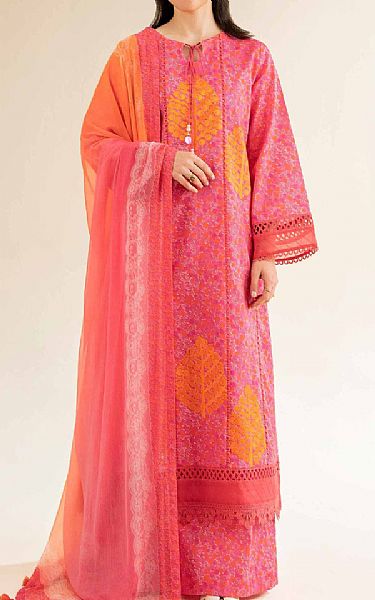 Nishat Pink Cambric Suit | Pakistani Lawn Dress in USA- Image 1