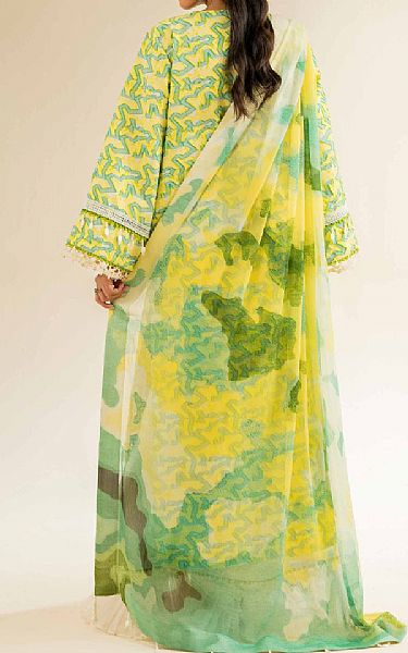 Nishat Light Yellow/Green Jacquard Suit | Pakistani Lawn Dress in USA- Image 2