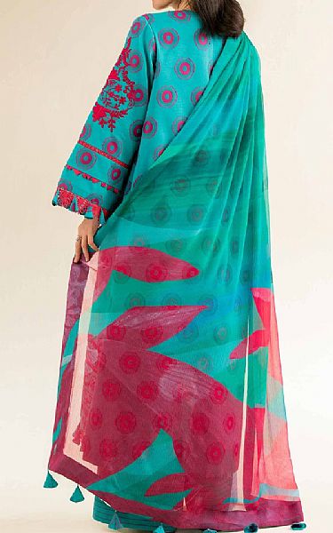 Nishat Teal Jacquard Suit | Pakistani Lawn Dress in USA- Image 2