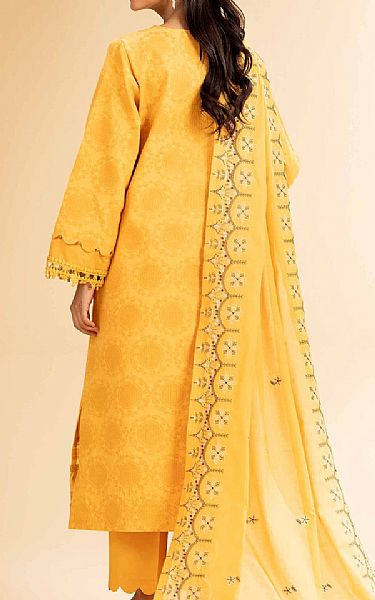 Nishat Light Mustard Cotton Suit | Pakistani Lawn Dress in USA- Image 2