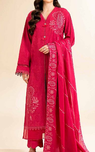 Nishat Cerise Pink Cotton Suit | Pakistani Lawn Dress in USA- Image 1