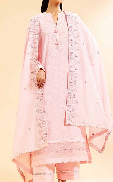 Nishat Light Pink Cotton Suit | Pakistani Lawn Dress in USA- Image 1