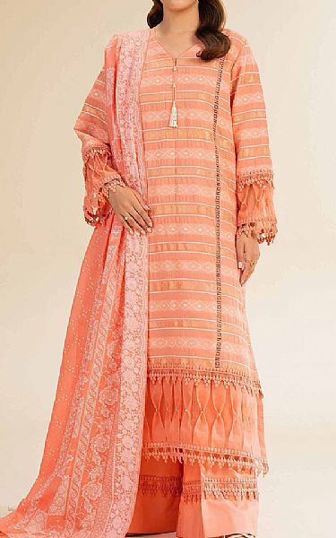 Nishat Coral Jacquard Suit | Pakistani Lawn Dress in USA- Image 1