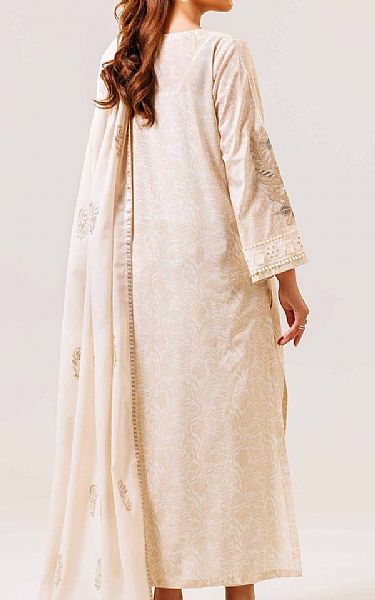Nishat Beige Lawn Suit | Pakistani Lawn Dress in USA- Image 2