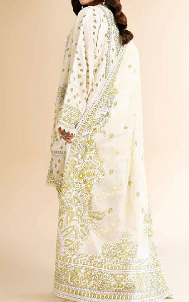 Nishat Off White Cambric Suit | Pakistani Lawn Dress in USA- Image 2