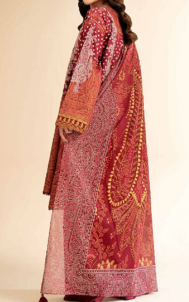 Nishat Dull Red Cambric Suit | Pakistani Lawn Dress in USA- Image 2