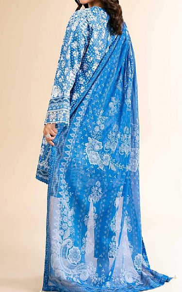 Nishat Blue/Off White Cambric Suit | Pakistani Lawn Dress in USA- Image 2