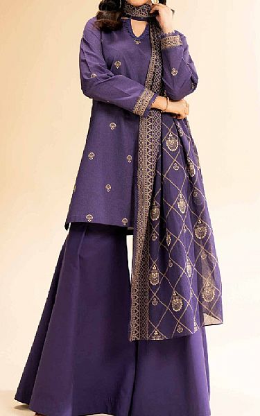 Nishat Purple Lawn Suit (2 pcs) | Pakistani Lawn Dress in USA- Image 1