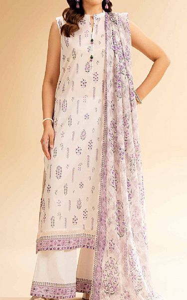 Nishat Off White Lawn Suit (2 pcs) | Pakistani Lawn Dress in USA- Image 1