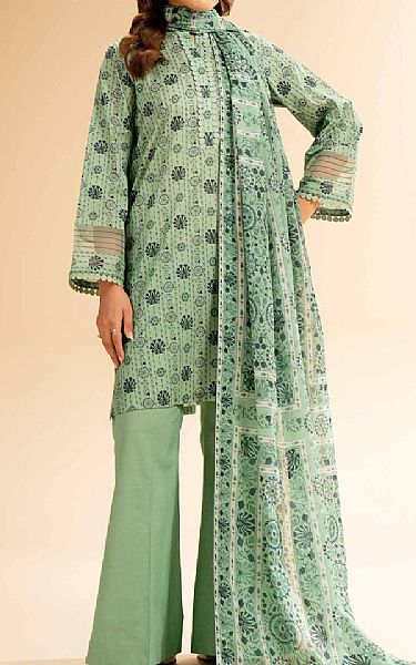 Nishat Green Lawn Suit (2 pcs) | Pakistani Lawn Dress in USA- Image 1