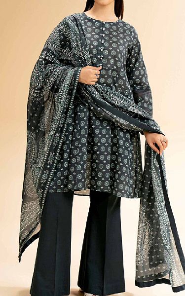 Nishat Black Lawn Suit (2 pcs) | Pakistani Lawn Dress in USA- Image 1